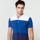 Men’s Color Block Polo Shirt – Blue &amp; White Casual Slim Fit