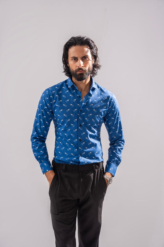 Printed Shirt - Blue