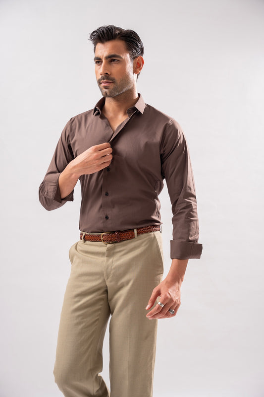 Plain Shirt - Brown