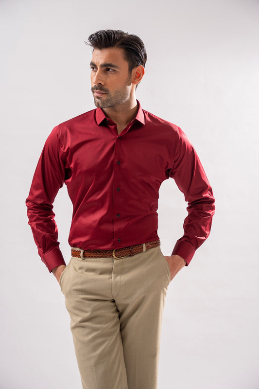 Plain Shirt - Maroon