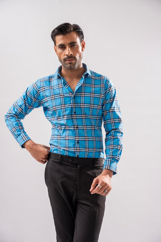 Check Shirt - Light Blue