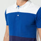 Men’s Color Block Polo Shirt – Blue &amp; White Casual Slim Fit